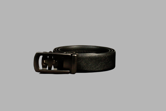 Blaqck Leather Belt Grey