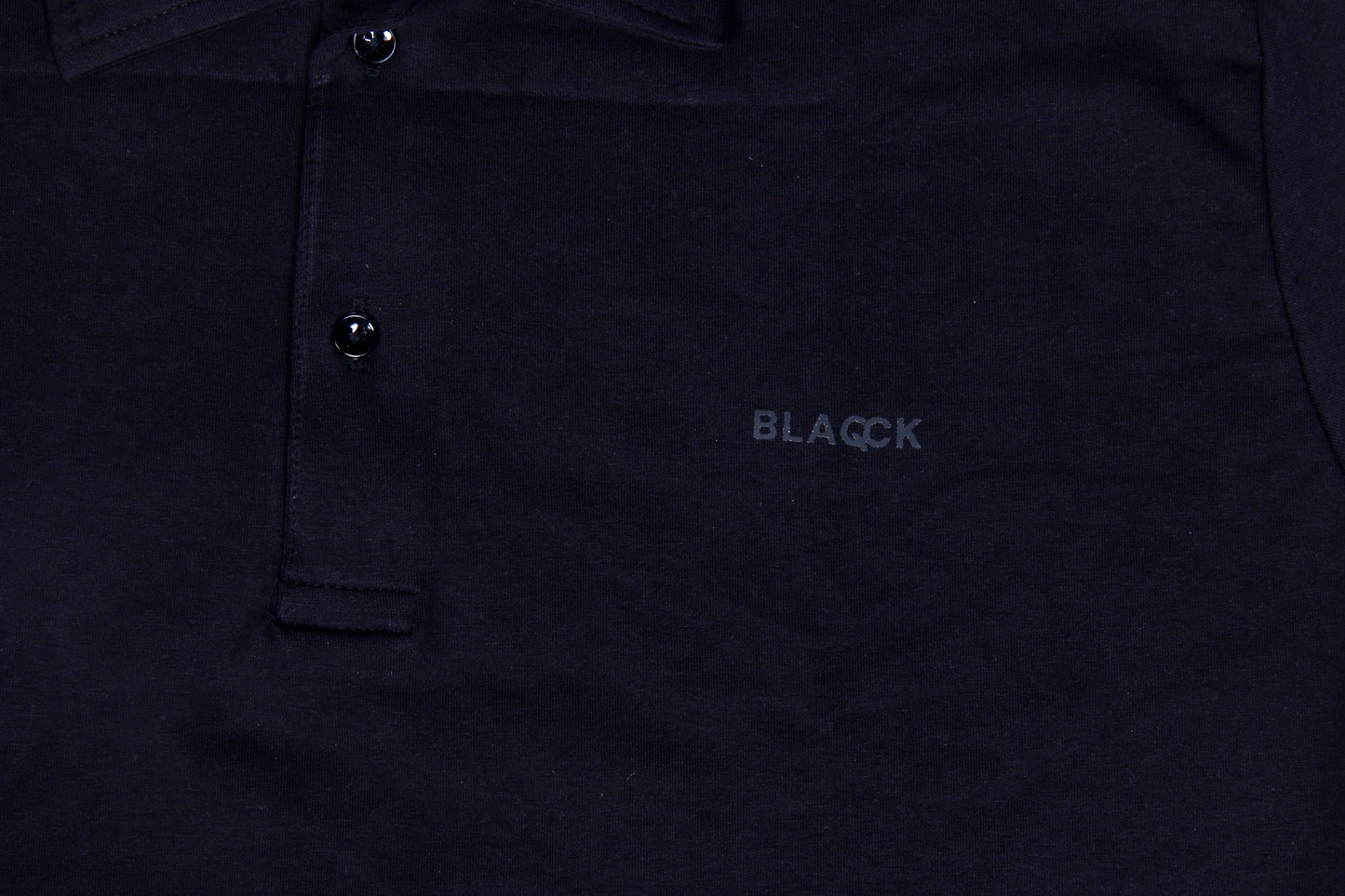 Blaqck Polo Neck T-shirt with side buttons