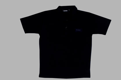 Blaqck Polo Neck T-shirt with side buttons
